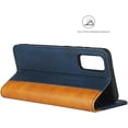 thumbnail image 4 of Galaxy S20 Wallet Case,Premium PU Leather Flip Folio Case with Card Slot,Case Pocket,Kickstand and Magnetic Closure TPU Shockproof Case for Samsung Galaxy S20,6.2" Blue+Khaki, 4 of 18