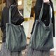 thumbnail image 4 of KAIYANG Bolso de hombro de lona de pana de gran capacidad para mujer, estilo informal (marrón) verde oscuro, 4 of 5