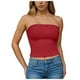 thumbnail image 5 of Blusa informal de verano sin tirantes de color liso para mujer, 3 piezas, de poliéster, 5 of 8