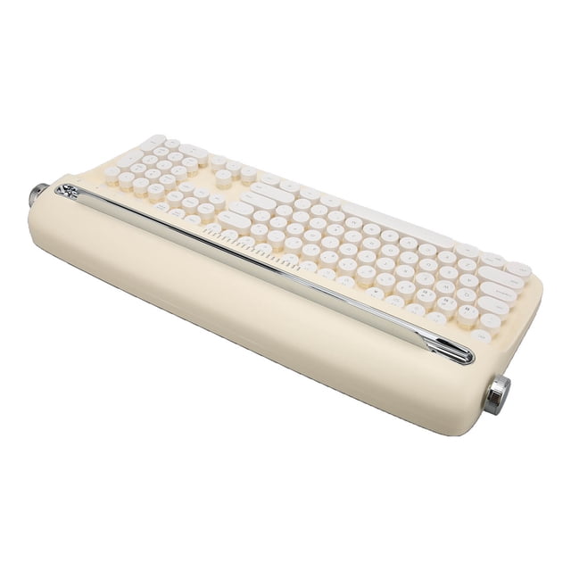 Typewriter Keyboard, 104 Keys Retro Style BT Keyboard with Large Slot Design, Portable Keyboard for Smart Phone Laptop