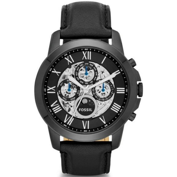 Fossil Men's Grant ME3028 Black Leather Japanese Automatic Fashion Watch