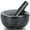 CY0270, variant on Marble Mortar and Pestle Set Large Solid Stone Grinder Spice Herb Grinder Pill Crusher (Black, Diameter 5.5")