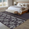 thumbnail image 4 of Boho Purple Flower Area Rugs 6'x9', Washable Small Throw Rugs for Kitchen Dining room, Abstract Bohemia Pesley Floral Indoor Outdoor Rug Non-Slip Low Pile Carpet Runner Reversible Floor Mats, 4 of 8