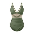 thumbnail image 5 of MKLEKYY Trajes De Baño Dama Women Mesh 1 Piece Swimwear Push Up Padded Bikini Swimsuit Training Athletic Swimwear Sport Shirred Tank Swimwear Vintage Bathing Suits, 5 of 5