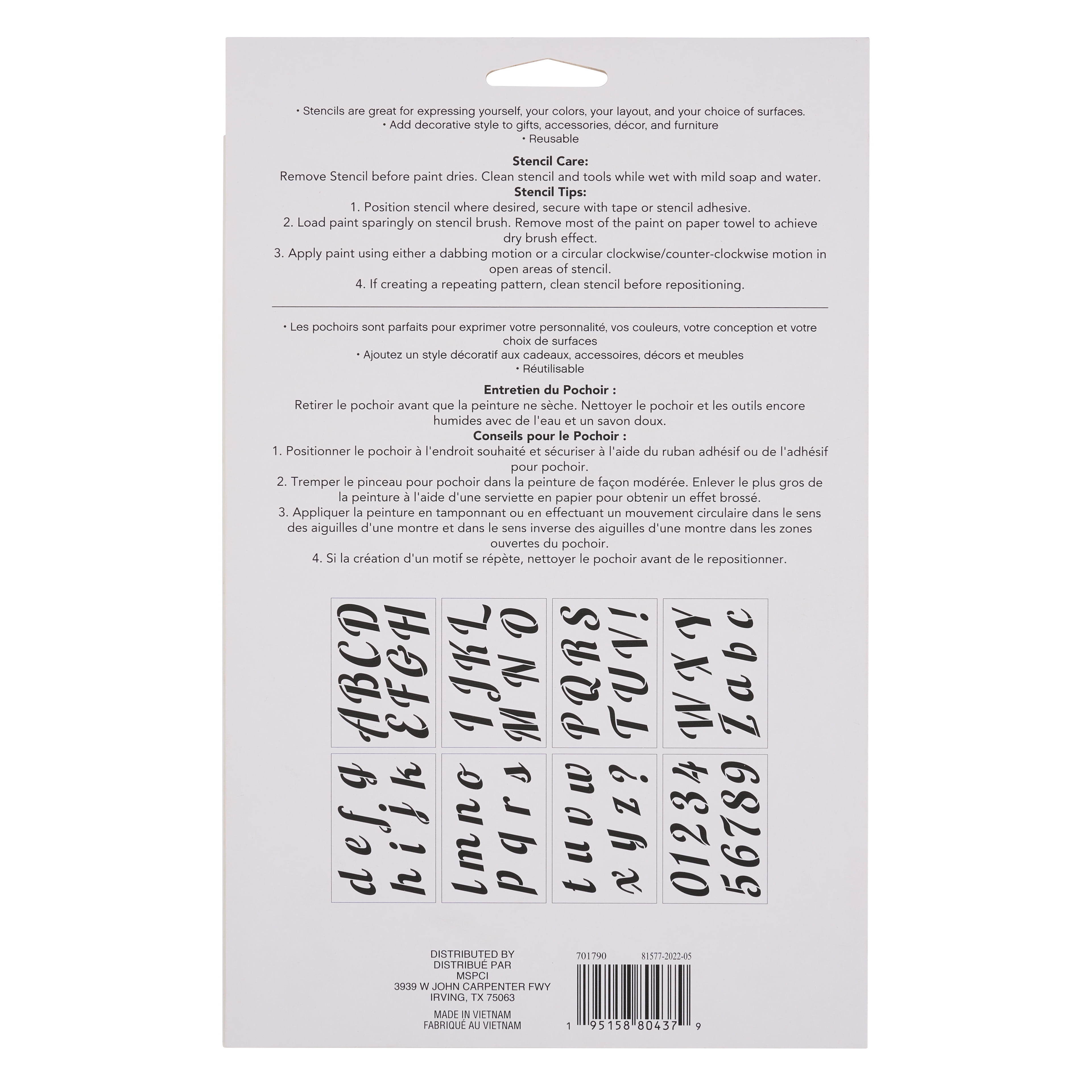 Craft Smart 3.5" Italic Script Alphabet Stencils - Reusable Plastic, 64 Designs per Pack, 8 Sheets Each - Ideal for DIY Crafts, Decor, Furniture & Gifts, 6 Pack