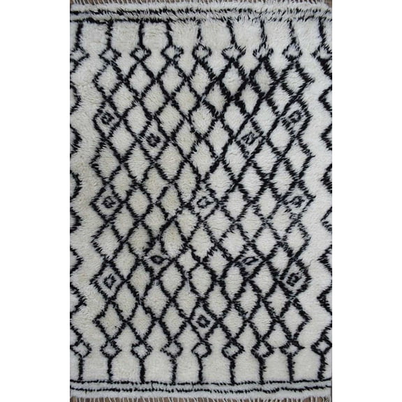 Traditional Hand Made New Zealand Wool 4x6 Rug | TRD172546