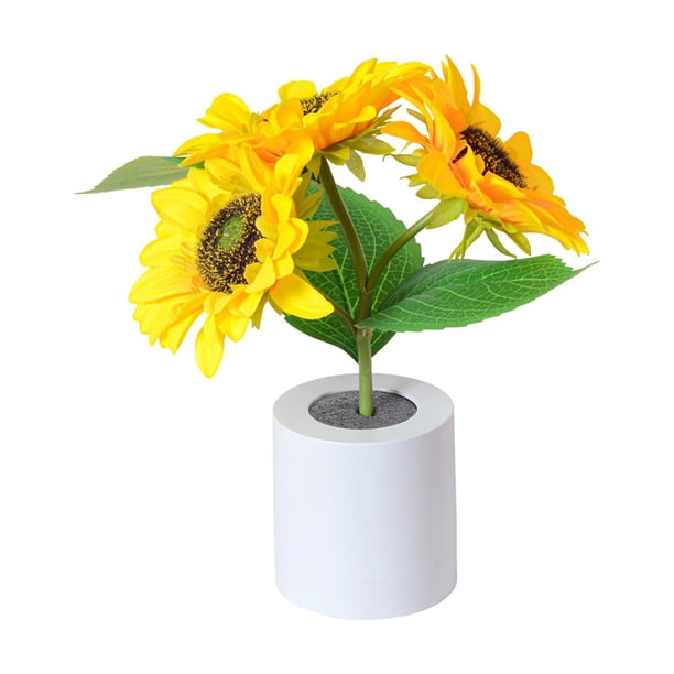 Girasol Luz de noche Lámpara de noche de noche Lámpara de mesa de girasol decorativa Luz de girasol artificial para decoraciones de regalos