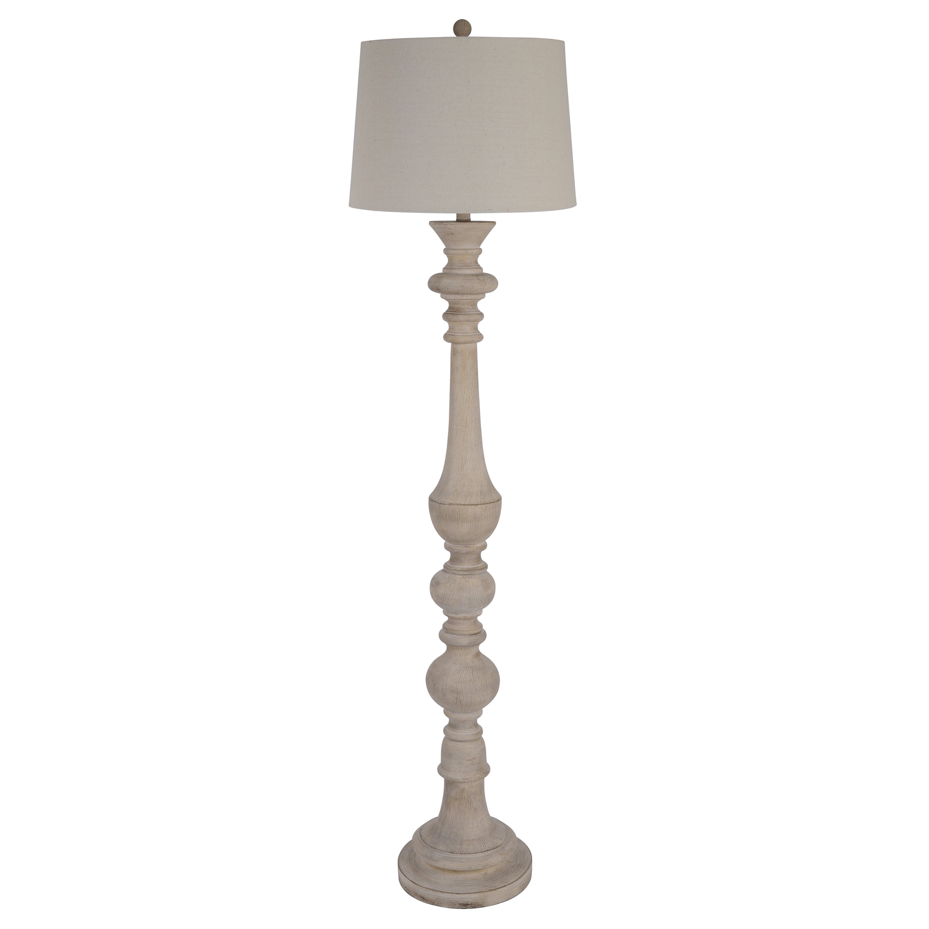 D??cor Therapy Distressed Resin Floor Lamp with Natural Linen Color