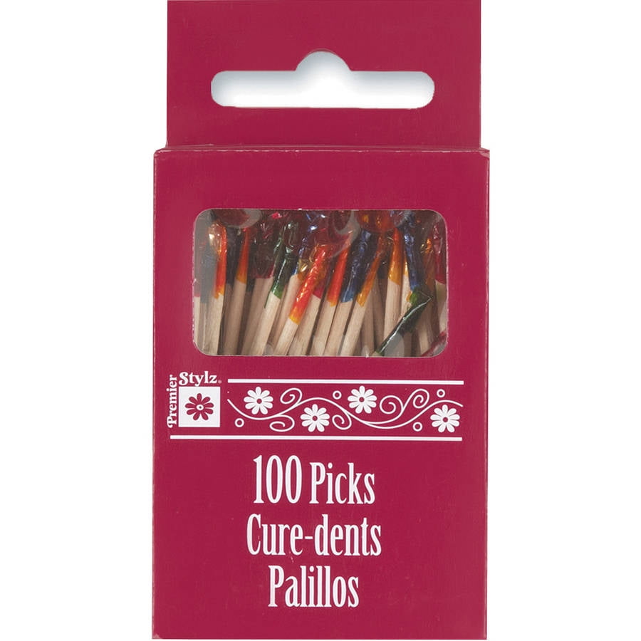 Frilly Cocktail Toothpicks, 2.5 in, Assorted, 100ct
