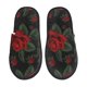 thumbnail image 1 of Fotbe Roses Pantuflas Peludas para Mujer con Estampado, Zapatillas de Peluche, Zapatos de Invierno para Casa, Uso Interior y Exterior-Medium, 1 of 8