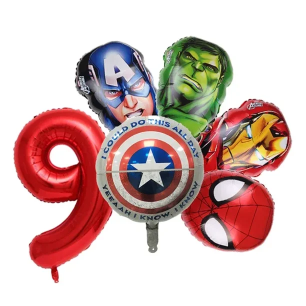 Decoración de cumpleaños de Los Vengadores para niños, vajilla desechable, fondo 3D de SpiderMan, globo de Iron Man, suministros de fiesta de superhéroes
