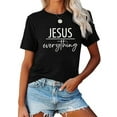 thumbnail image 2 of Women Christian T-Shirts Jesus Graphic Shirt Casual Loose Crew Neck Top, 2 of 5