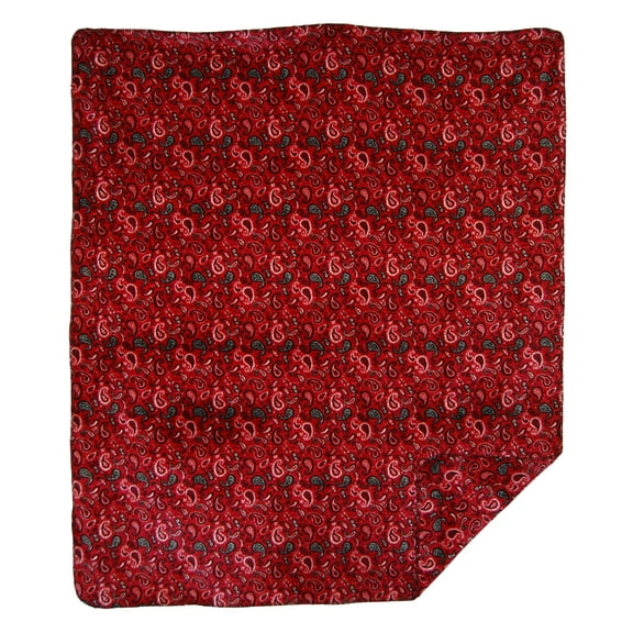 Denali Double-Sided MicroPlush Throw, Red Paisley60-Inch by 70-Inch
