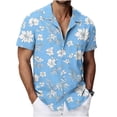 thumbnail image 3 of Busydd Hawaiian Shirts for Men Trendy Short Sleeve Print Button Down Shirt Men Summer Vacation Turndown Collar Beach Shirts 3XL, 3 of 9