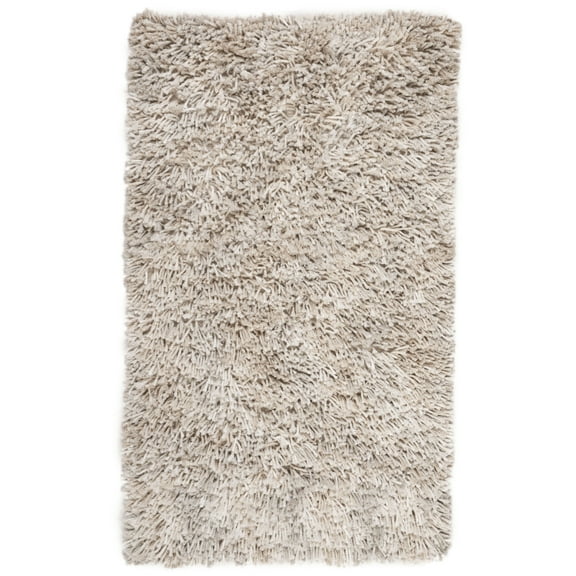 SAFAVIEH Rio Kynaston Solid Polyester Shag Area Rug, Beige/Ivory, 2'6" x 4'
