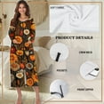 thumbnail image 6 of Xoenoiee Daisy Flower Print Womens Robe Long Zipper Front Bathrobe Full Length Housecoat Soft Nightgown Sleepwear Nightdress for Ladies, Size S, 6 of 7