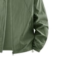 thumbnail image 5 of LNWUY (M-5XL) Men's Big and Tall Lightweight Windbreaker Hooded Jacket Drawstring Zip Front Side Pockets Casual Outerwear Green M, 5 of 5