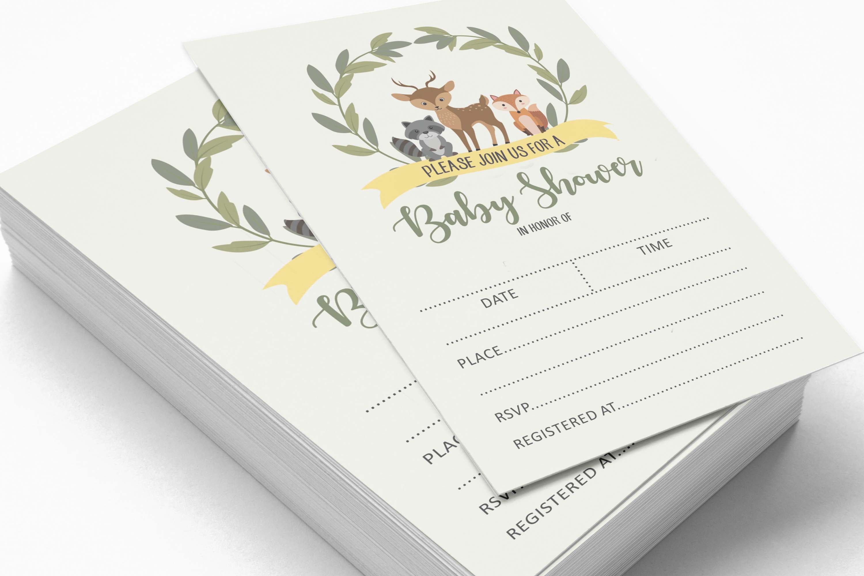 Inkdotpot Set Of 30Jungle Animals Baby Shower Invitations-Diaper Raffle Tickets And Baby Shower Book Request Cards Gender Neutral Invites Its A Boy Its A Girl