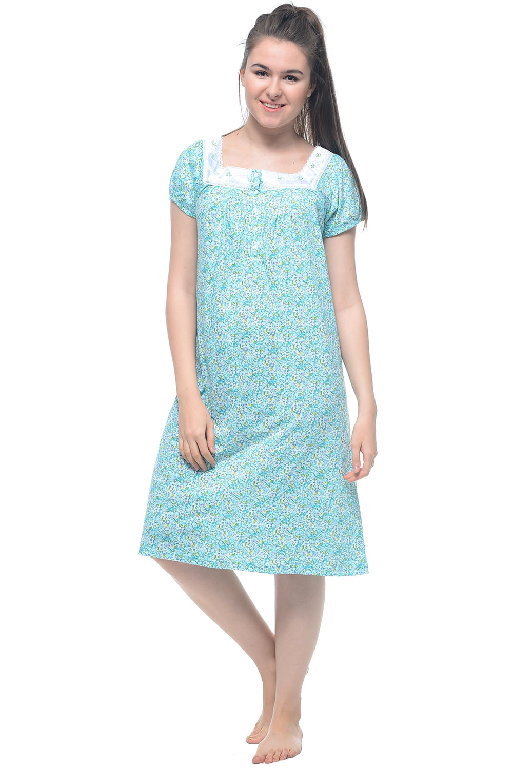 Casual Nights Women/'s Floral Lace Cap Sleeves Nightgown Sleep Dress
