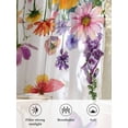 thumbnail image 6 of Sheer Curtains 72 Inches Long, Spring Floral Semi Sheer Curtains Light Filtering Window Treatment, Farmhouse Flowers Butterfly Watercolor Privacy Voile Drapes for Living Room Bedroom 52x72 Inch, 6 of 7