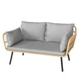 thumbnail image 3 of Craftian All-Weather Wicker Outdoor Loveseat with Soft Cushion, 2-Seat Rattan Sofa - Gray, 3 of 10