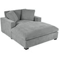 thumbnail image 6 of Mirod Oversized Chaise Lounge Chair - 53.5''W x 70.9''L, Soft Polyester Fabric, Classic Gray Design, Durable Wood Frame & Legs, Easy Assembly, for Living Room & Bedroom, 6 of 17