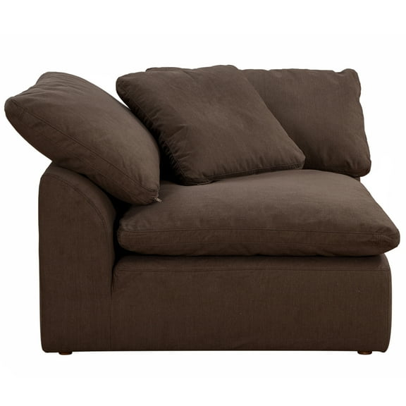 Sunset Trading Puff 4-Piece Fabric Slipcover Sectional Sofa in Brown