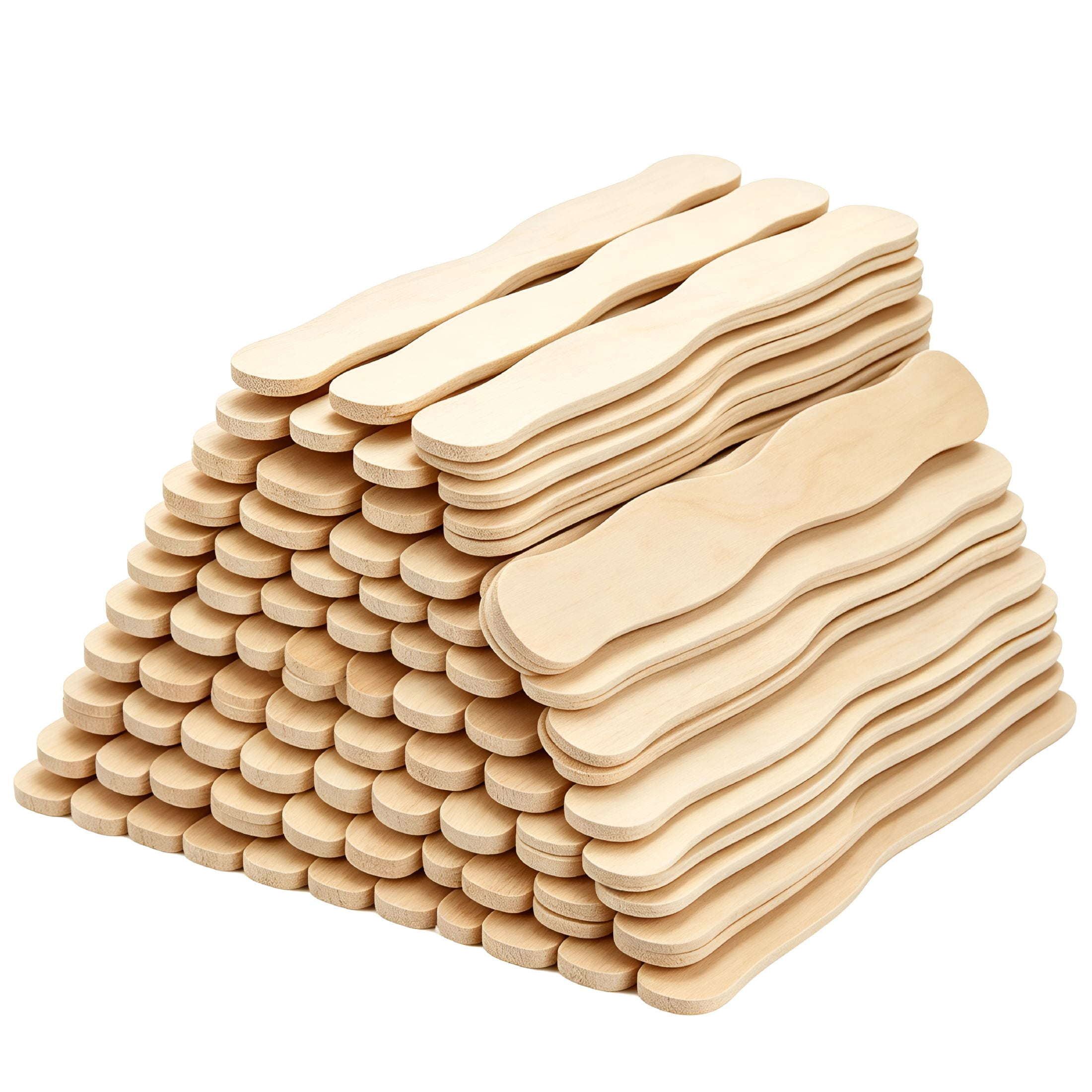 CCOCC 100 Pcs Wooden Fan Handles 8 Inch,Jumbo Craft Sticks for Wedding Programs,Paint Mixing Crafts,Home Art Projects,Classroom Art Supplies