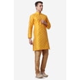 thumbnail image 6 of Royal Kurta Orange Color Jacquard Silk Printed Long Kurta Churidaar, 6 of 7