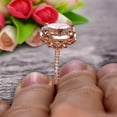 thumbnail image 3 of 1.75 Carat 8x6mm Oval Cut Morganite Engagement Ring Wedding Ring Anniversary Gift On 10k Rose Gold Filigree Retro Vintage Floral Set, 3 of 5