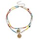 thumbnail image 1 of Gold Bohemian Colorful Rice Beads Beach Shell Pendant Necklace Clash Color Necklace For Women Girl Gifts Jewelry, 1 of 5