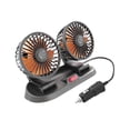 thumbnail image 3 of Ventilador de refrigeración automático genérico, cabezal doble giratorio portátil para carro, camión sedán Naranja, 3 of 8