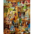 thumbnail image 2 of Bell, Bill 15x18 Gold Ornate Wood Framed with Double Matting Museum Art Print Titled - The Birdhouse Man, 2 of 4
