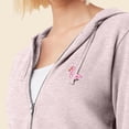 thumbnail image 5 of Dalix Flamingo Embroidered Fleece Zip Washed Hoodie Cold Fall Winter Women in Blush S Small, 5 of 5