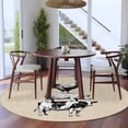 thumbnail image 3 of Farmhouse Wooden Grain Round Area Rug 5Ft Washable Circle Rugs for Living Room Bedroom, Vintage Country Cow Pig Chicken Beige Non-Slip Carpet Floor Mats Indoor Outdoor Carpet Runner Home Decor, 3 of 8