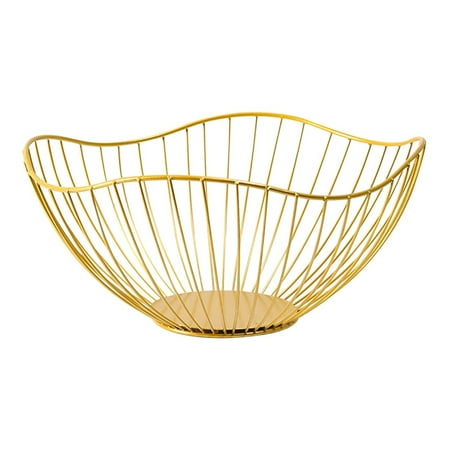 

Hanyhapt Modern Creative Stylish Single Tier Dish Metal Wire Fruit Vegetables Bread Decorative Stand Serving Bowls Basket Holder Table Centerpiece Decorative Hold Vegetables Bread Sn (Gold2)