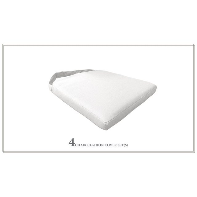 TK Classics 4 Coussins pour Chaises de Salle à Manger en Blanc Voile