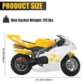 thumbnail image 4 of Floseru Dirt Bike 49cc 2 Stroke Pocket Bike, Mini Motorcycle for Kids, Gas Pocket Motorbike with Strong Dual Brake, Gas Power Motocross, Racing Max Speed 20Mph, Dual Headlights,Cool Appearance, 4 of 8