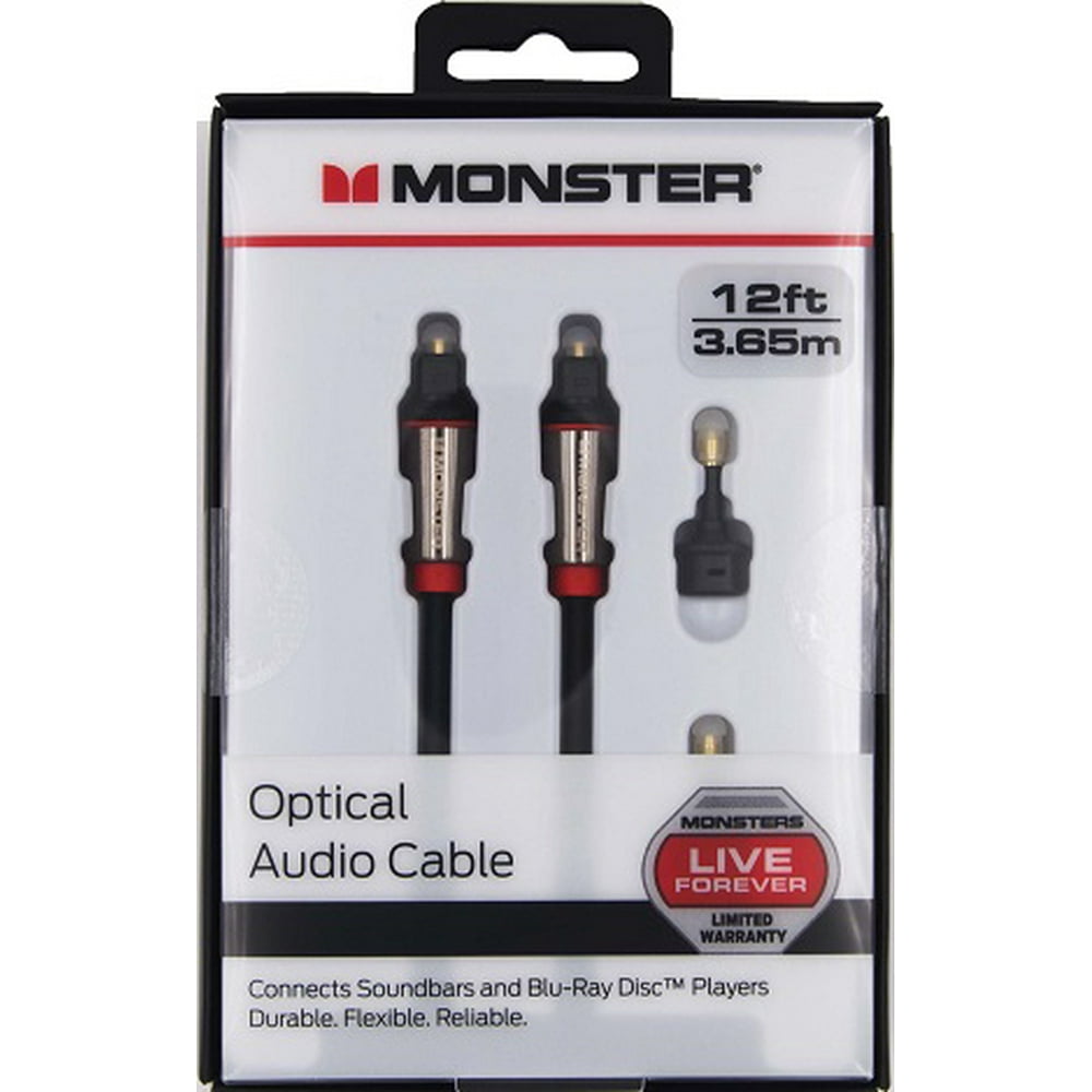 Monster® Digital Fiber Optical Audio Toslink Sound Bar TV Cable 12ft