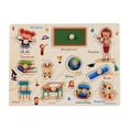 thumbnail image 1 of Kids Wooden Peg Puzzles Set With Alphabet Numbers Fruits Animals And Vehicles, 1 of 9