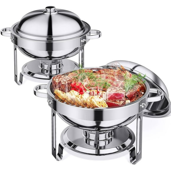 5.5QT Chafing Dishes for Buffet 2 Pack, Staineless Steel Food Warmer for Parties, Chafing Dish Buffet Set with Lid, Buffet Servers and Warmers for Any Events