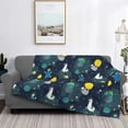 thumbnail image 2 of Yiaed Space and Animals Print Blanket Throw Blanket Soft Cozy Flannel Blanket for Home Bed Sofa Couch Chair-60"x50", 2 of 6