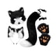 thumbnail image 1 of Conjunto de orejas y cola de animales para fiestas temáticas de animales lindos para adultos y niños Anime Negro Blanco, 1 of 9