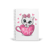 Kitten (Kit) in Coffee Mug Writing Journal/Notebook