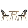 thumbnail image 2 of Emma + Oliver Indoor/Outdoor Bistro Style 31.5 in. Table with Black Textilene, Glass Top, and Two Chairs - Natural Frame, 2 of 10