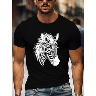 HZCX FASHION Men's Rhinestone Skull Graphic Tee - Short Sleeve, Round Collar, Cotton Casual Shirt