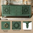 thumbnail image 5 of Atumcto Farmhouse TV Stand with Carved Doors, 3 Drawers & Adjustable Shelves, Antique Green, 5 of 10