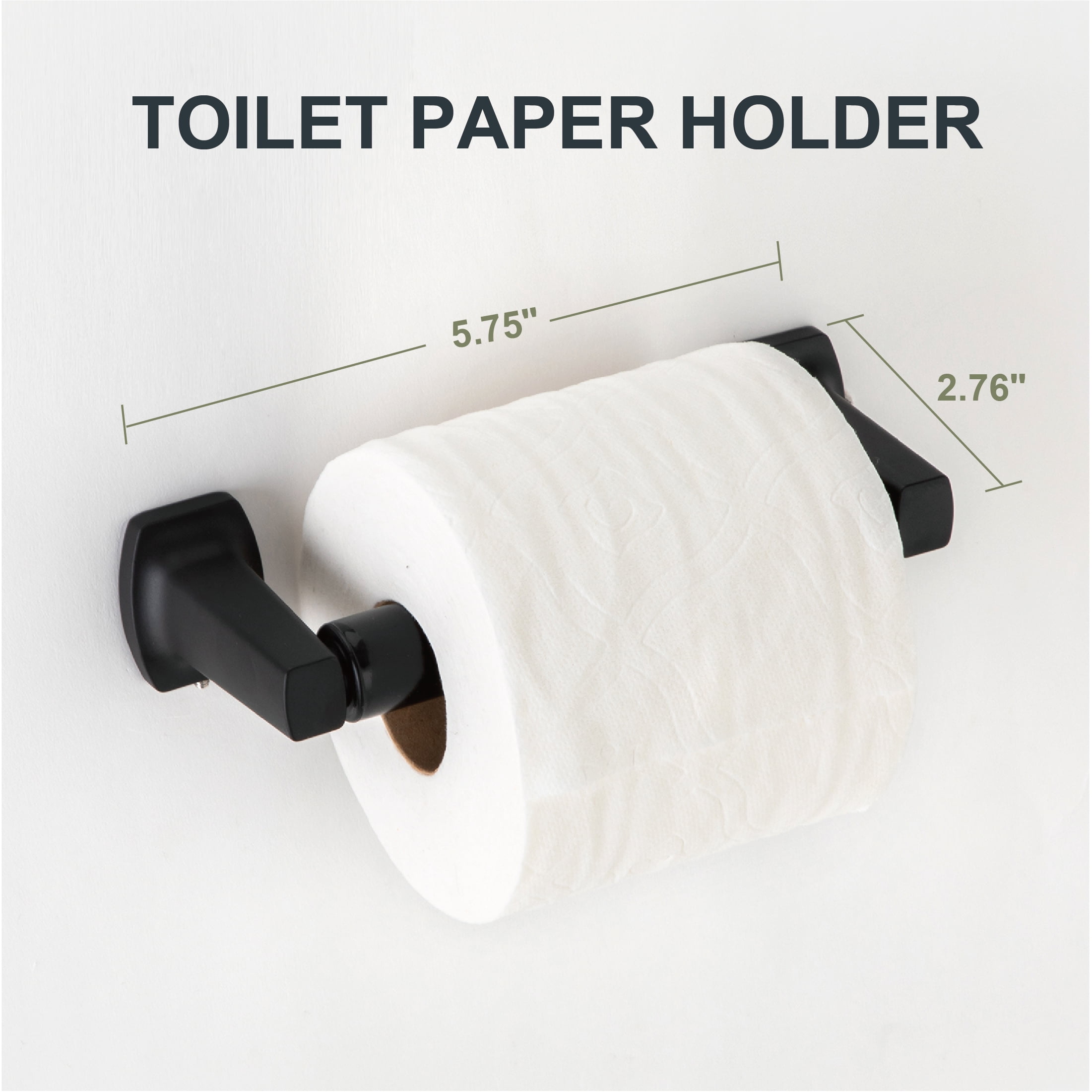 Mainstays Matte Black Wall Mount Toilet Paper Holder with Hardware