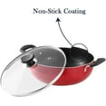 thumbnail image 4 of Vinod Cookware Zest Non-Stick Induction Friendly Deep Kadai With Lid Red/Black 5.5 Litres, 4 of 7