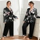 thumbnail image 2 of Pijama de talla grande para mujer, cárdigan con cordones, camisón, pijama informal holgado, traje para el hogar para mujer, 2 of 5